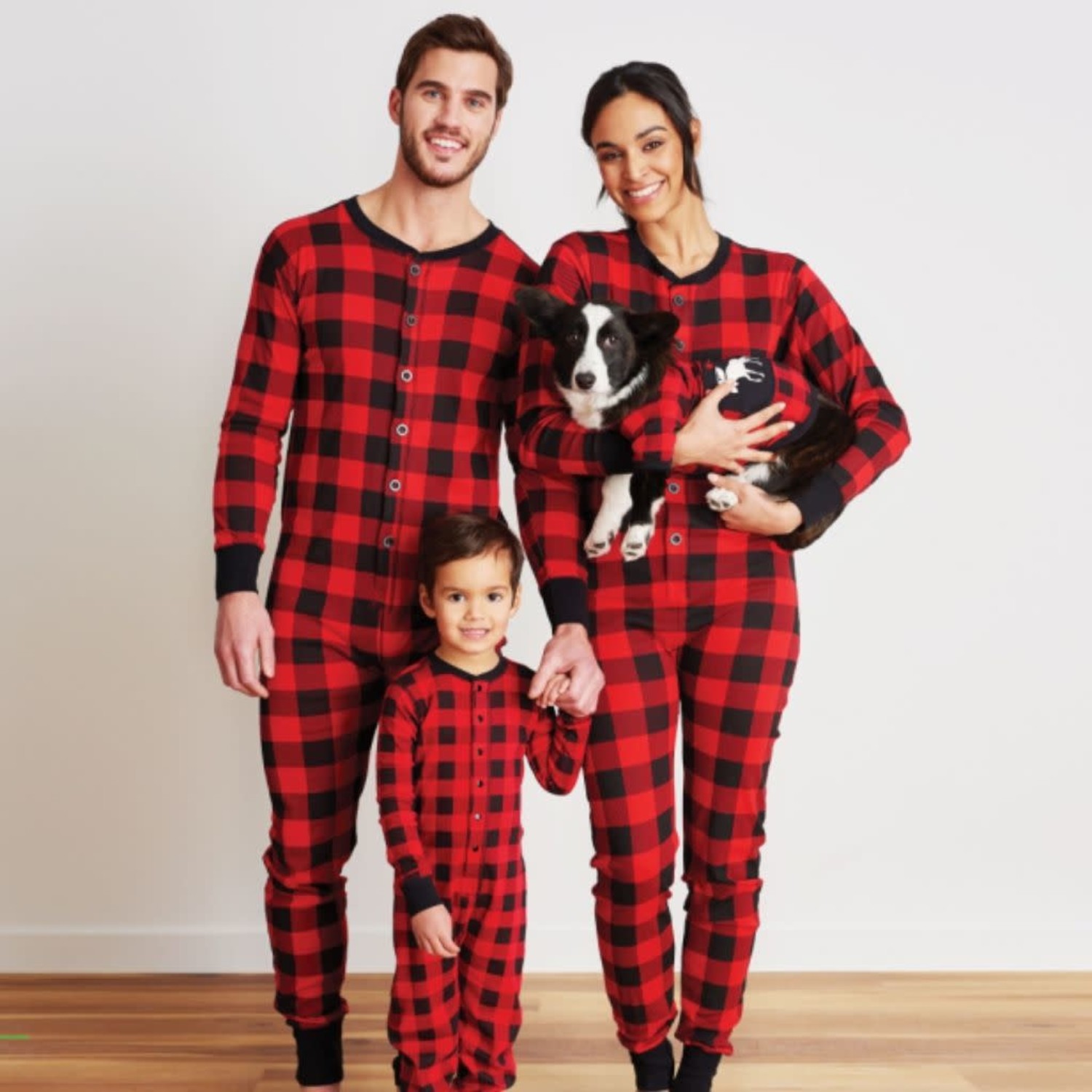 Hazel Blues®  Matching Christmas Pajama Moose with Plaid Heart