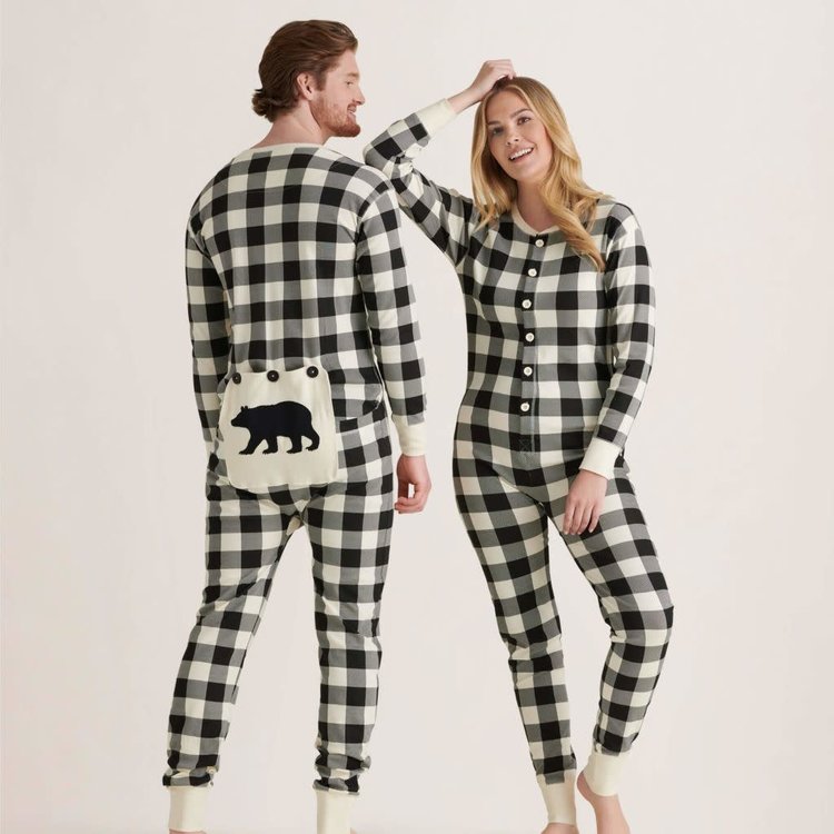 Little Blue House by Hatley Cream Plaid | Union Suit