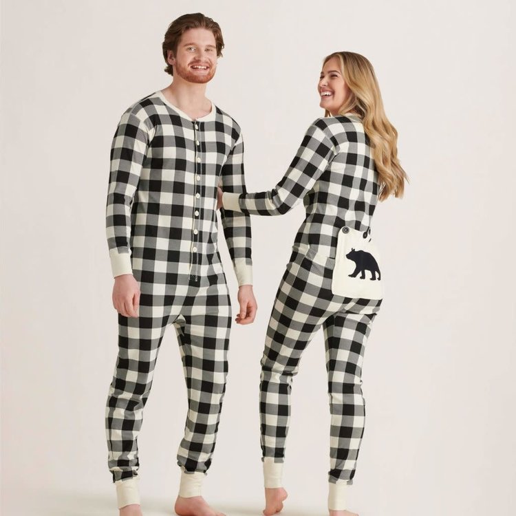 Little Blue House by Hatley Cream Plaid | Union Suit