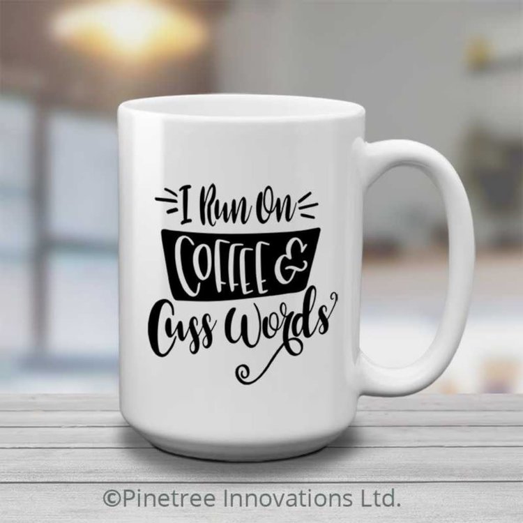 Pinetree Innovations I Survive on Coffee & Cuss Words | 15 oz Mug