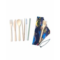 Green's Your Colour Bamboo Travel Cutlery Set