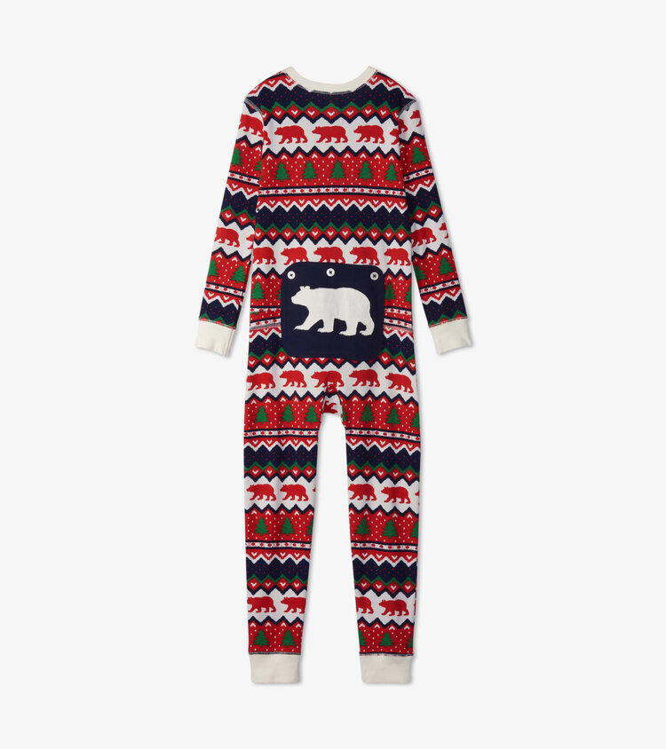 Little Blue House by Hatley Fair Isle Bear | Kids Union Suit