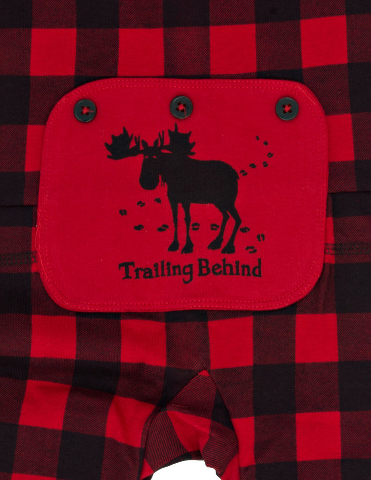 Little Blue House by Hatley Plaid Moose | Children's Union Suit