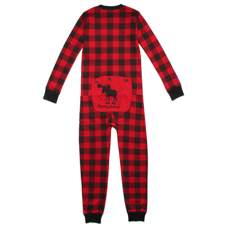 Little Blue House by Hatley Plaid Moose | Children's Union Suit