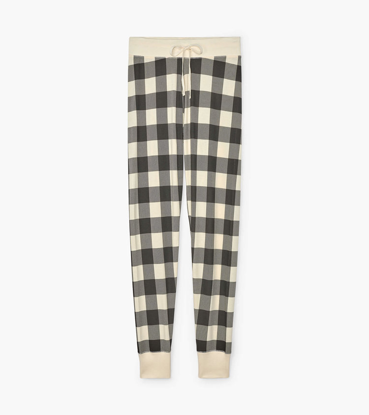 Little Blue House by Hatley Cream Plaid | Stretch Jersey Leggings