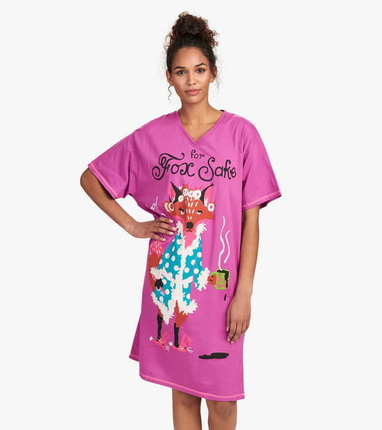 Little Blue House by Hatley Pink For Fox Sake | Sleep Shirt