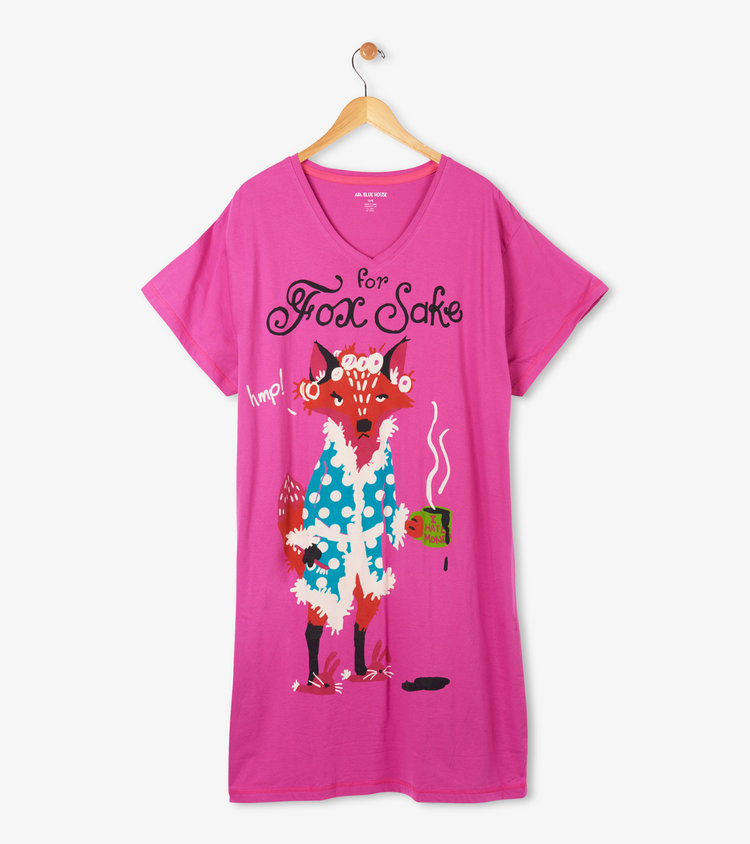 Little Blue House by Hatley Pink For Fox Sake | Sleep Shirt