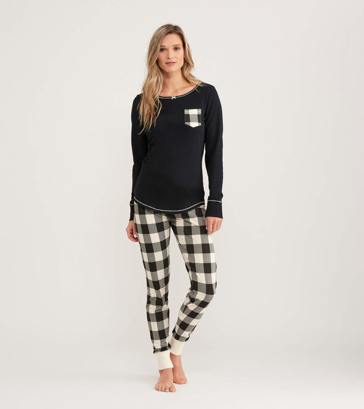 Little Blue House by Hatley Cream Plaid | Long-Sleeve Top