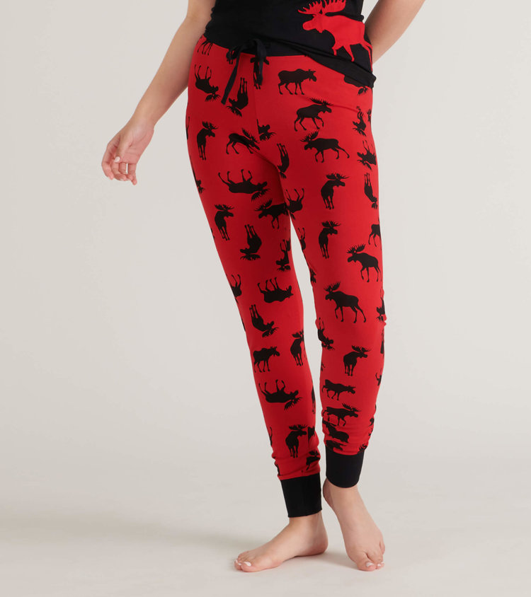 Little Blue House by Hatley Moose on Red |  Sleep Leggings