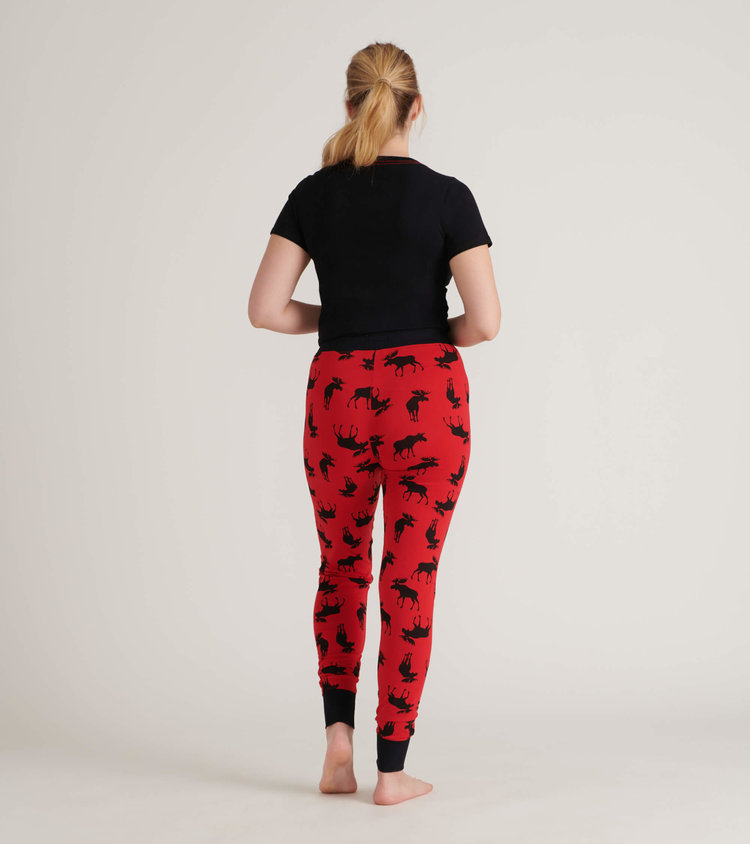 Little Blue House by Hatley Moose on Red |  Sleep Leggings