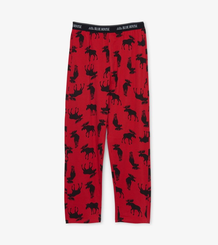 Little Blue House by Hatley Moose on Red | Jersey Pants