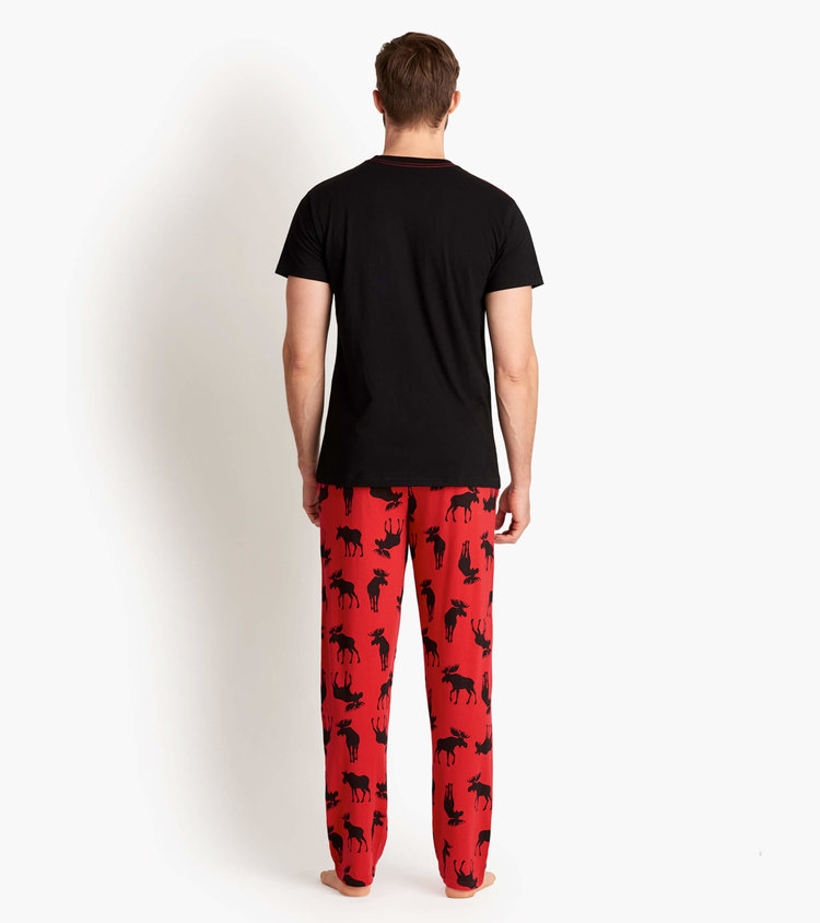 Little Blue House by Hatley Moose on Red | Jersey Pants