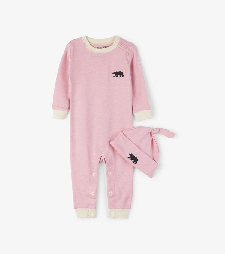 Little Blue House by Hatley Pink Little Bear Bum | Coverall & Hat