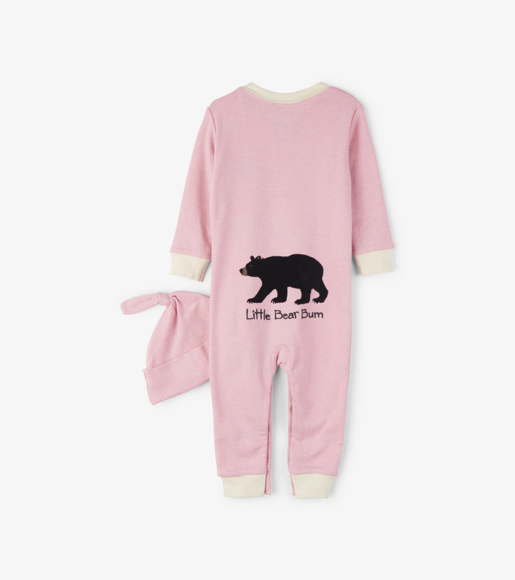 Little Blue House by Hatley Pink Little Bear Bum | Coverall & Hat