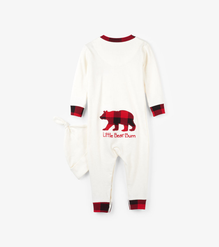 Little Blue House by Hatley Buffalo Plaid | Baby Coverall & Hat