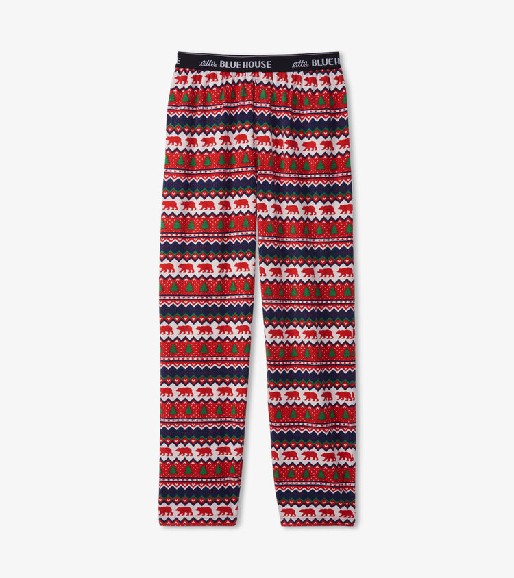 Little Blue House by Hatley Fair Isle Bear | Jersey Pajama Pants