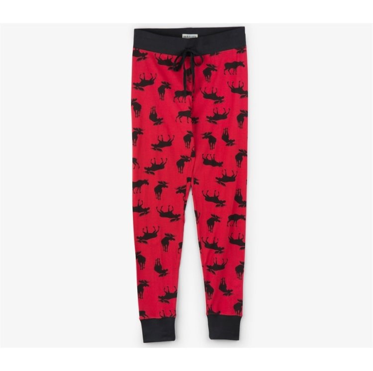 Little Blue House by Hatley Moose on Red |  Sleep Leggings