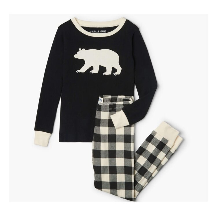 Little Blue House by Hatley Cream Plaid | Pajama Set