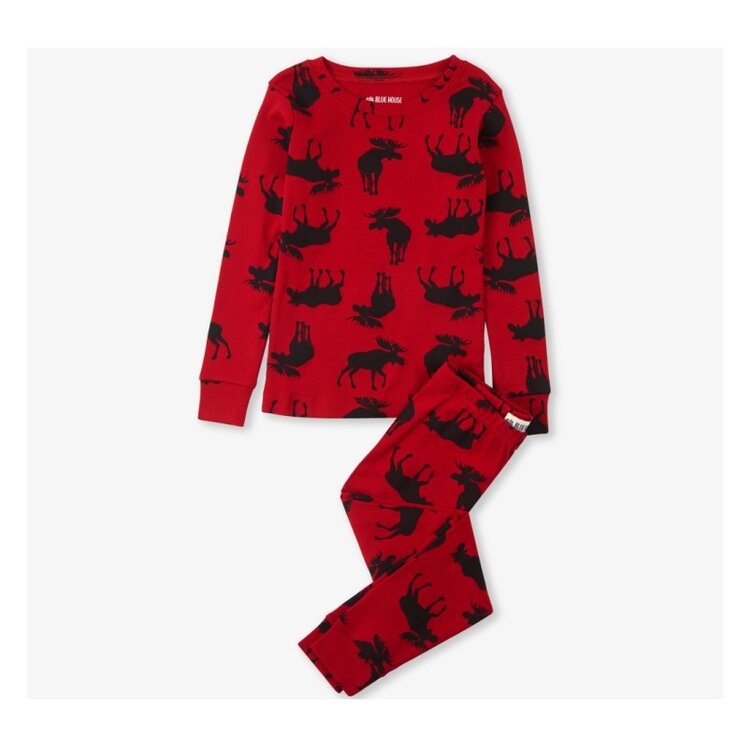 Little Blue House by Hatley Moose on Red | Pajama Set