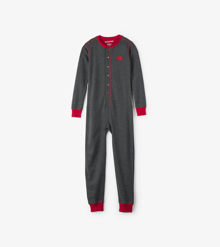 Little Blue House by Hatley Plaid Moose | Children's Union Suit