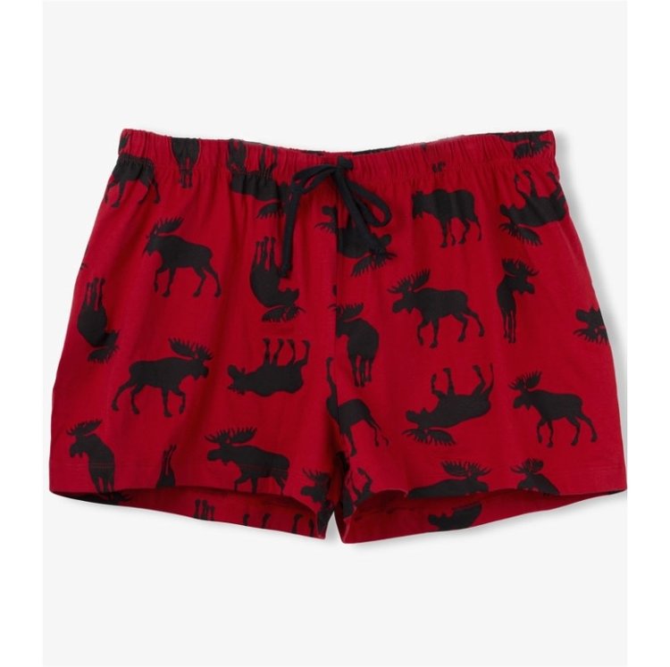 Little Blue House by Hatley Moose on Red | Sleep Shorts