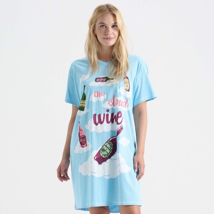 Little Blue House by Hatley Cloud Wine | Sleepshirt
