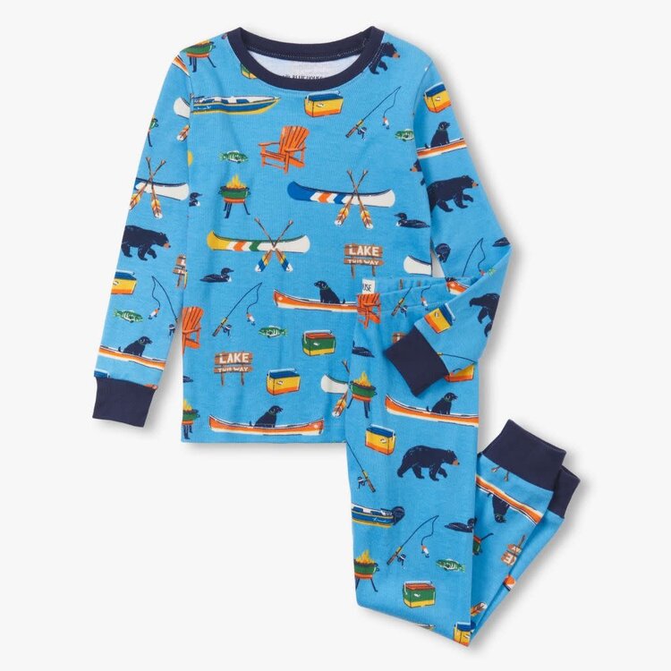 Little Blue House by Hatley PJALAKE002 - (K) On The Lake  | Pajama Set