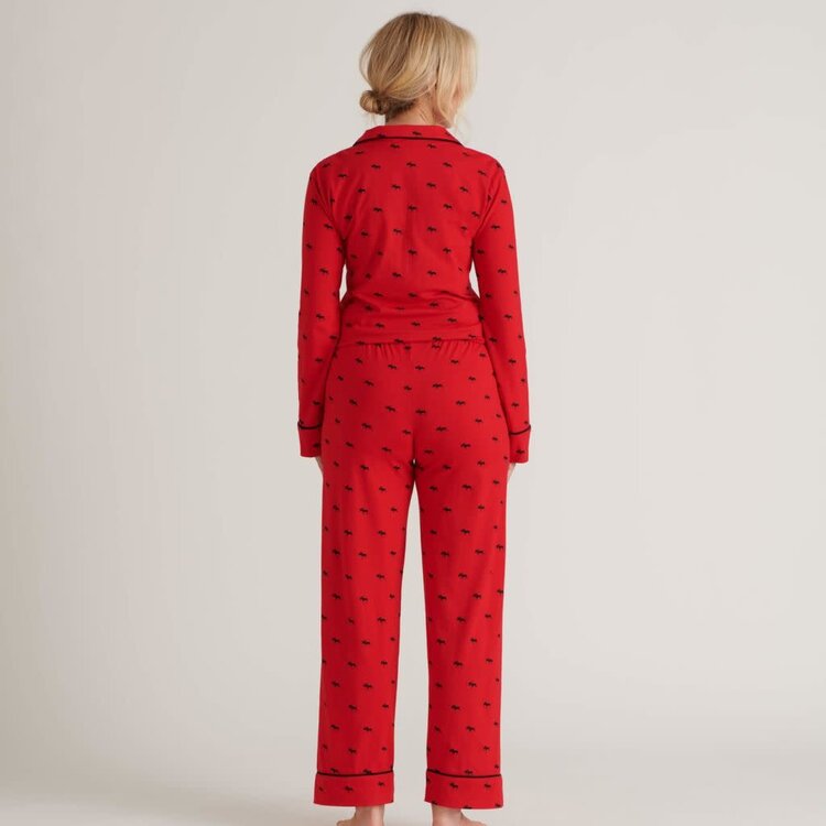 Little Blue House by Hatley PJ5WIMO181 - (W) Moose on Red | Pajama Set