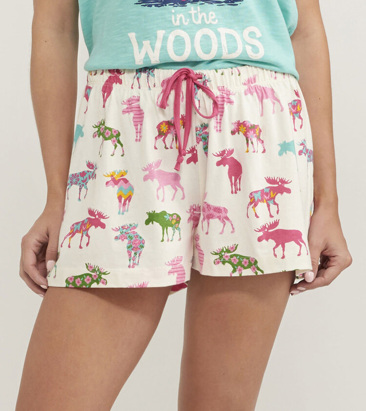 Little Blue House by Hatley Patterned Moose | Women's Sleep Shorts