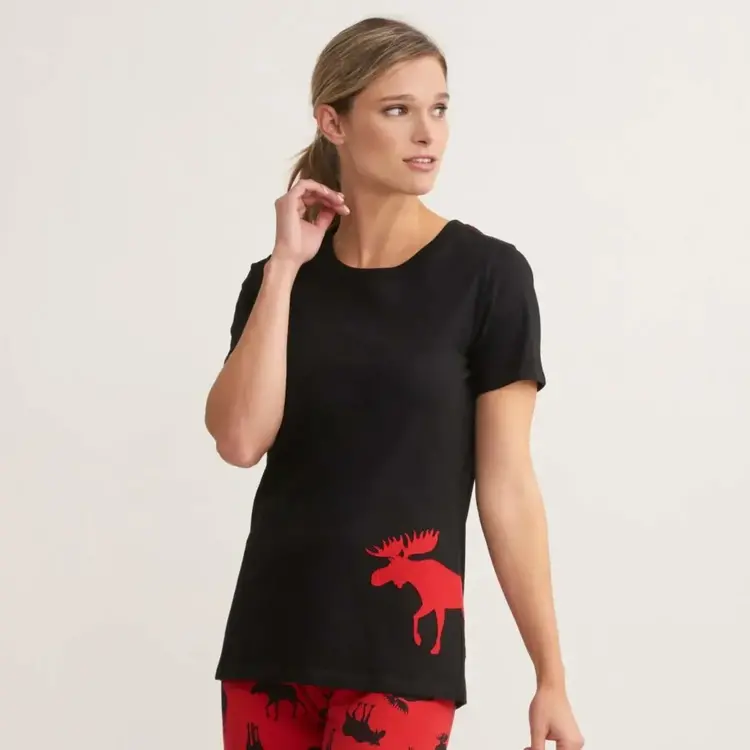 Little Blue House by Hatley Moose on Red | Pajama Tee