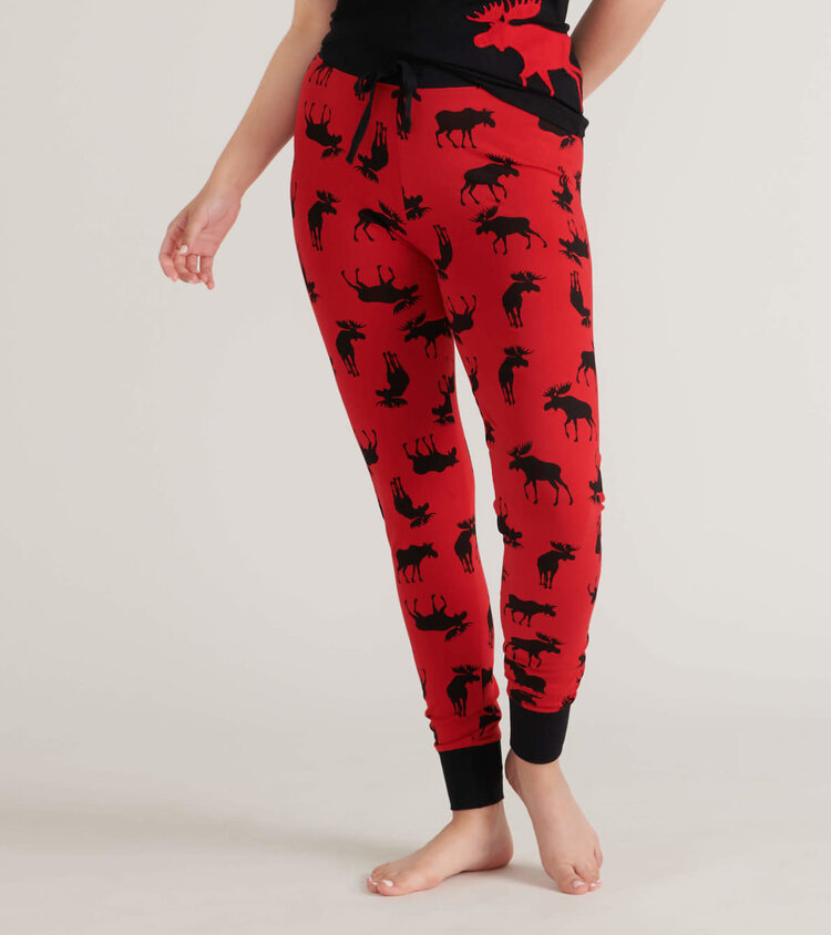Little Blue House by Hatley Moose on Red |  Sleep Leggings