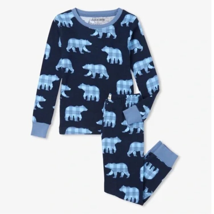 Little Blue House by Hatley Blue Plaid Bears | Pajama Set