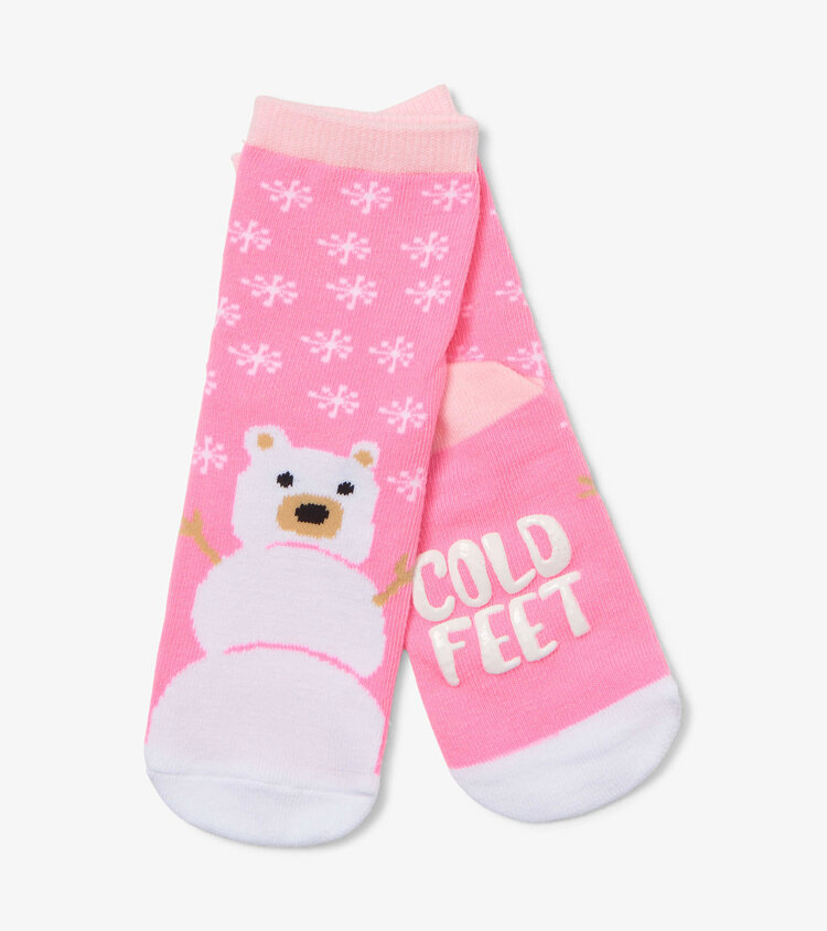 Little Blue House by Hatley Pink Snow Bear | Crew Socks