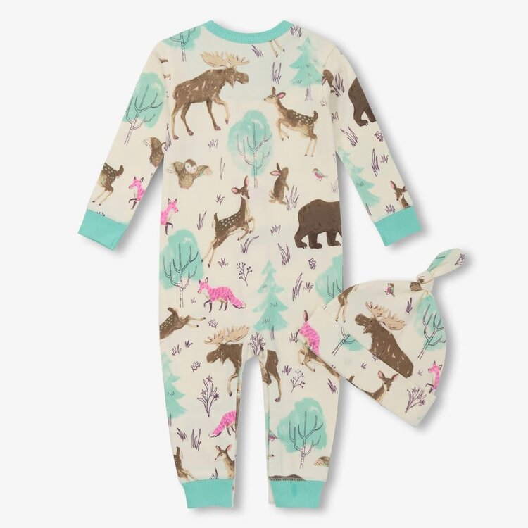 Little Blue House Forest Creatures | Coverall & Hat