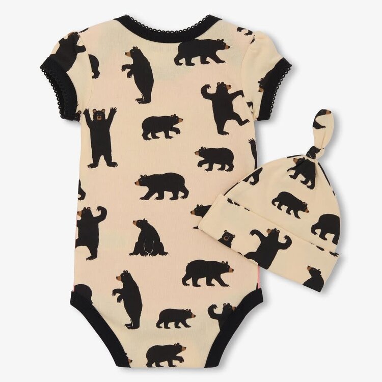 Little Blue House Pink Baby Bear | Bodysuit with Hat