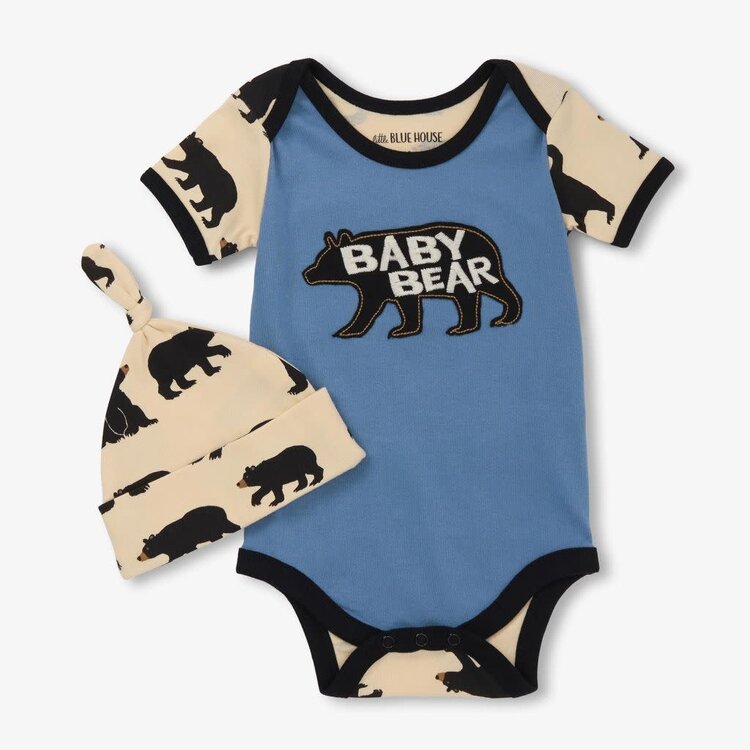 Little Blue House by Hatley Blue Baby Bear | Bodysuit with Hat