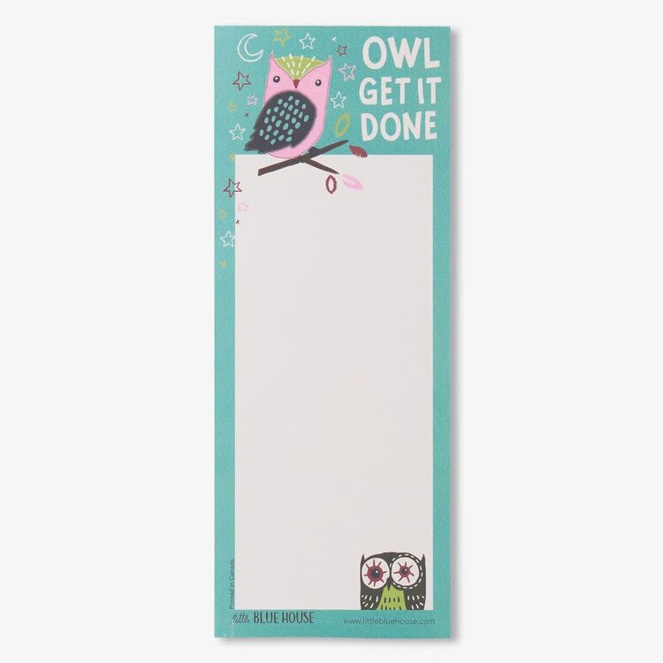 Little Blue House Owl Get it Done | Magnetic Notepad