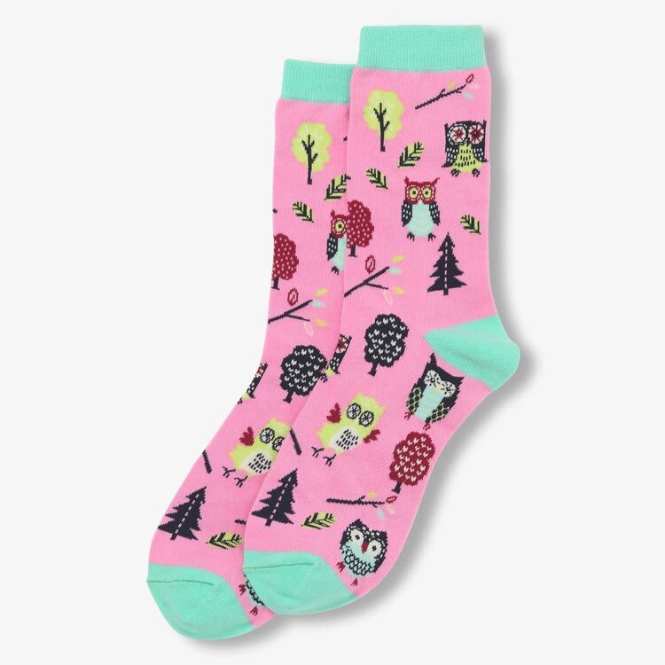 Little Blue House Owls | Crew Sock