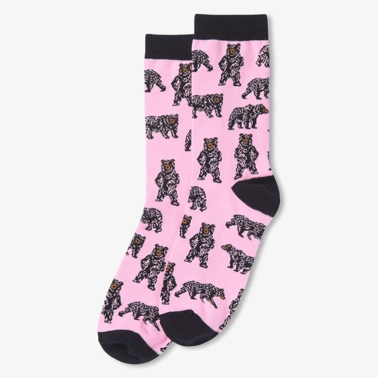 Little Blue House by Hatley Pink Wild Bears | Crew Sock