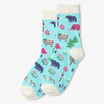 Little Blue House Teal Hiking Trail | Crew Sock