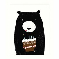 The Art File Bear with Cake | Greeting Card