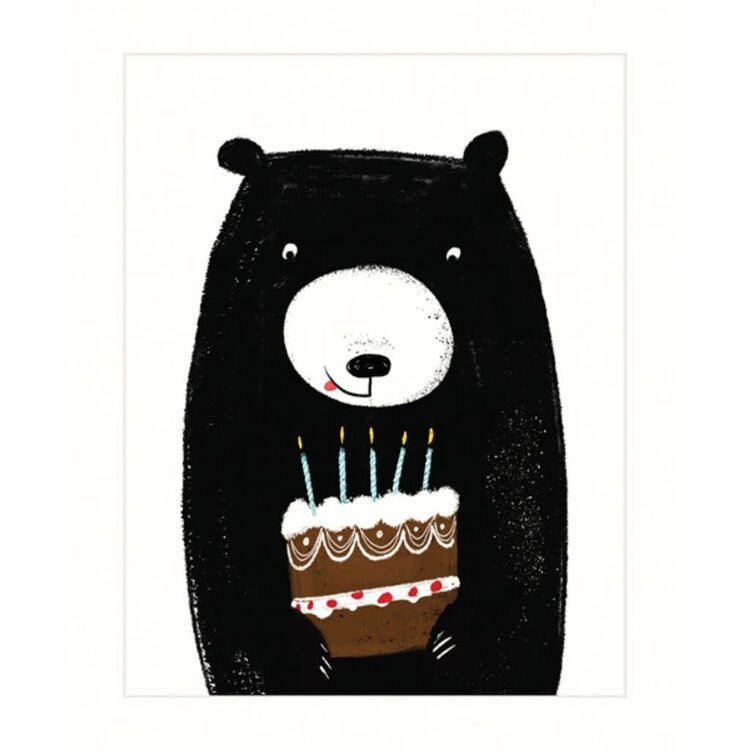 The Art File Bear with Cake | Greeting Card