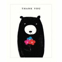 The Art File Bear Holding Flowers | Thank You Card