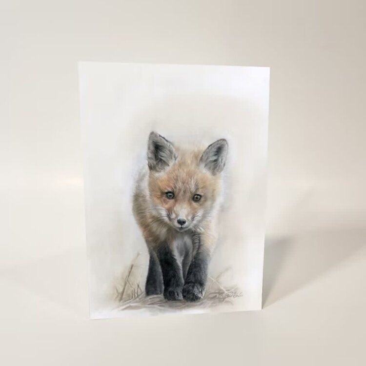 Crystal Clarke Animal Art "Curiosity" Fox Kit | Greeting Card
