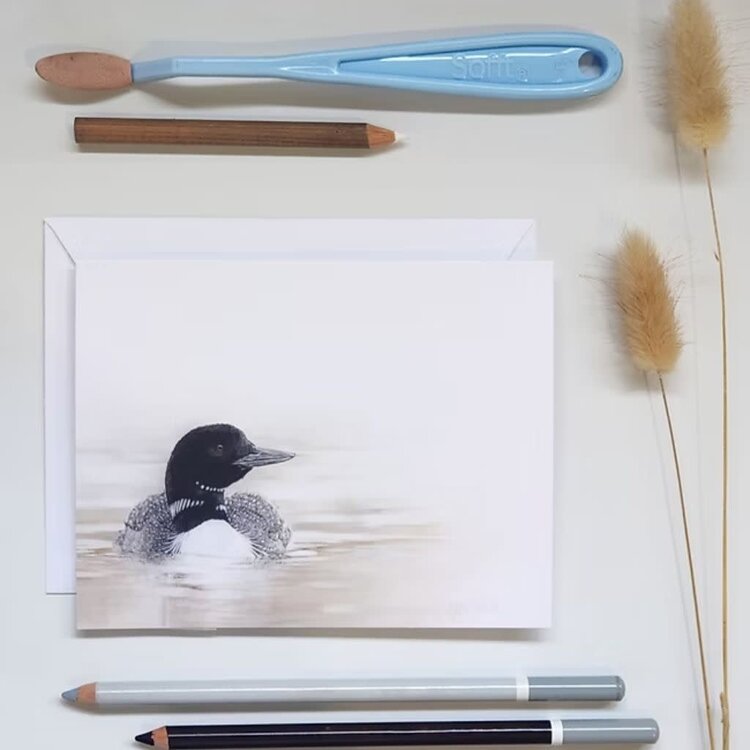 Crystal Clarke Animal Art "Where Stillness Begins" Loon | Greeting Card