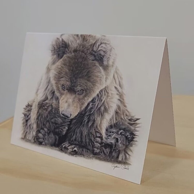 Crystal Clarke Animal Art "Fierce" Bear Cub | Greeting Card