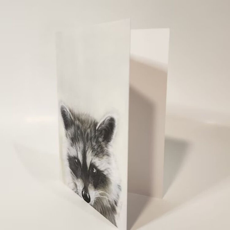 Crystal Clarke Animal Art "Little Bandit" Raccoon | Greeting Card