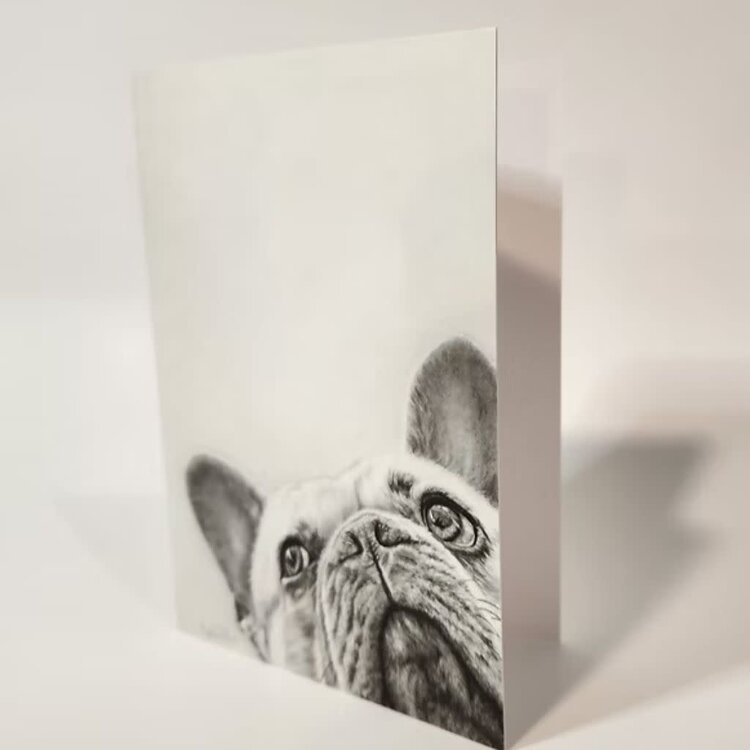 Crystal Clarke Animal Art "I See You" French Bulldog | Greeting Card