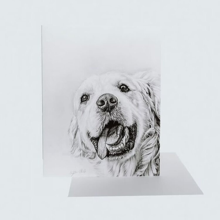 Crystal Clarke Animal Art "Moments of Joy" Golden Retriever | Greeting Card