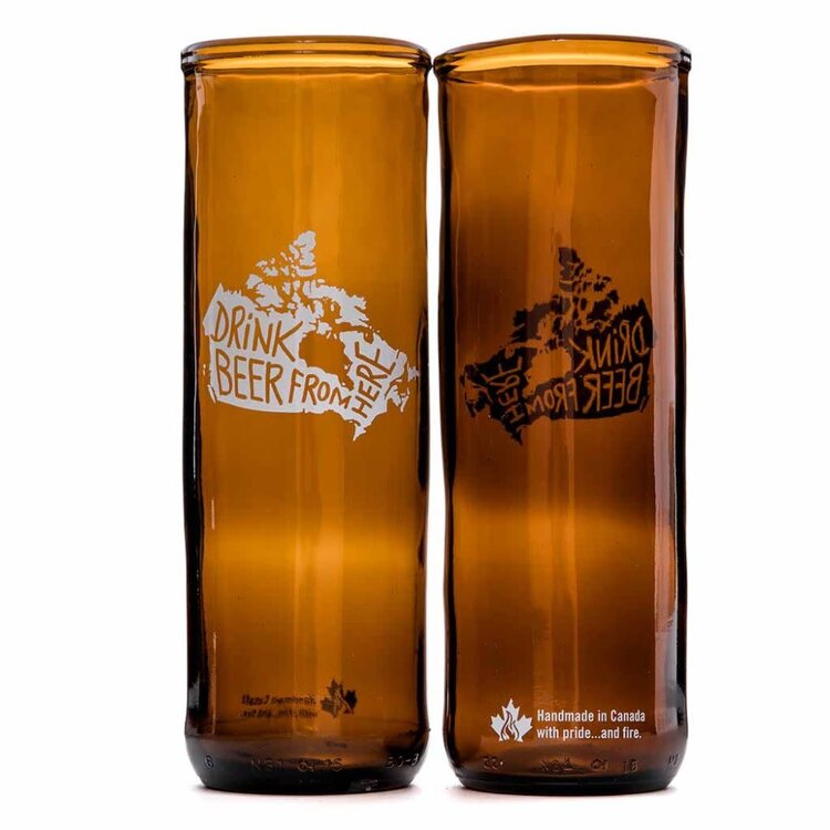 Rebeer Glasses RBDrinkCanada - Drink Beer From Here Canada | Upcycled Beer Glass